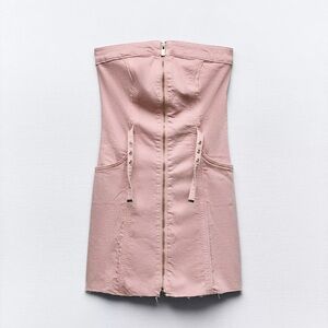 Zara pink denim dress